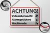 Blechschild Hinweis 18x12cm Achtung Videoüberwacht Alarm Produktbild-Vorschau 2