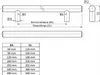 A technical drawing and a size chart for a furniture handle. Produktbild-Vorschau