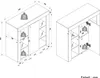 Technical drawing with dimensions and weight indications for a cabinet. Produktbild-Vorschau