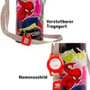 Kinder Trinkflasche Spiderman 600ml Schwarz Tragegurt Alu Produktbild-Vorschau 4