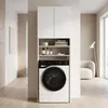 Badschrank Weiss stehend | Schmaler Badezimmerschrank mit 4 Produktbild-Vorschau 2
