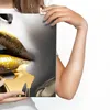 Muralo CANVAS Leinwandbild Goldene MUND Lippen Frau Gesicht Produktbild-Vorschau 4