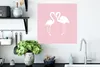 MuchoWow® Poster Flamingo - Vogel - Weiß - Zeichnung 50x50 Produktbild-Vorschau 3