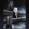 A display of phone cases and a smartphone, with smoke effects. Produktbild-Vorschau