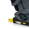 A close-up view of the base of a car seat, showing the ISOFIX connectors and a yellow support bar. Voir les images du produit