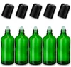 5x Grüne Glasflasche 100 ml Roll-On mit schwarzem Produktbild-Vorschau 1