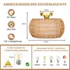 Lampada da soffitto in rattan intrecciato a mano stile Anteprima dell’immagine prodotto 3