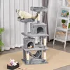 Katzen Kratzbaum groß 145 cm, Katzenbaum mit Hängematte, Produktbild-Vorschau 2