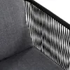 A close-up view of a gray cushion and black rope detailing on an outdoor furniture set. Produktbild-Vorschau