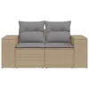 The Living Store Gartensofa mit Kissen 2-Sitzer Beige Poly Produktbild-Vorschau 5