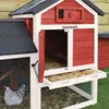 sweeek - Holz-Hühnerstal lmit Gehege, 3 Hühner - Rot Produktbild-Vorschau 6
