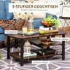 A coffee table with items on it, placed in a living room setting. Voir les images du produit