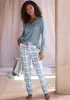 Vivance Dreams Pyjamahose grau-rosa-kariert Größe 40/42 Produktbild-Vorschau 3