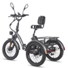 A studio shot of a gray electric tricycle with a black seat and basket, against a white background. Náhled obrázku produktu