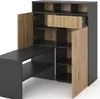 A modern storage cabinet with a desk extension, shown from a slightly elevated angle against a white background. Náhľad obrázku produktu
