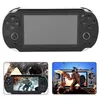 A collage of images showing a handheld gaming console and screenshots of games being played on it. Produktbild-Vorschau