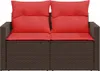 vidaXL Gartensofa mit Kissen 2-Sitzer Braun Poly Rattan Produktbild-Vorschau 4