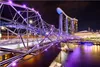 Wallario Poster - Helix-Brücke in Singapur bei Nacht, Produktbild-Vorschau 1