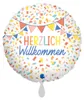 Folienballon Herz 45cm Herzlich Willkommem Produktbild-Vorschau 1