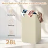 Wolnostojąca szafka na pranie z pokrywą i torbą, biała Podgląd zdjęcia produktu 3