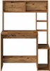 vidaXL Schreibtisch mit Regal Altholz-Optik 100x45x140cm Produktbild-Vorschau 4