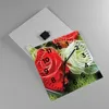 Wanduhr - Quadrat - Glasuhr - Blumen Blumenstrauß Rose - Produktbild-Vorschau 2