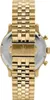 A close-up view of the back of a gold-colored watch band and clasp. Produktbild-Vorschau
