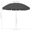 vidaXL Ombrellone da spiaggia antracite 240 cm Anteprima dell’immagine prodotto 5