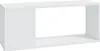 A white TV cabinet with an open compartment and a closed compartment on the left. Podgląd zdjęcia produktu