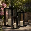 3er Set XXL Edelstahl Windlicht - Laternen Set 30/40/53cm Produktbild-Vorschau