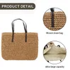 Große, handgefertigte Strohtasche für Damen, hellbraun Produktbild-Vorschau 3
