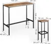 Bartisch-Set Vicco Fyrk Antikholz 120 x 50 cm mit 2 Produktbild-Vorschau 3