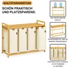AdelDream Wäschekorb mit Bambusrahmen 200L 4 Fächer Produktbild-Vorschau 2
