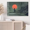 DEQORI Glasbild Echtglas 90x60 cm 'Waldweg zum Mond' Produktbild-Vorschau 4