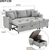 Merax 3-osobowa sofa narożna z funkcją spania, sofa w Podgląd zdjęcia produktu 4