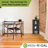 A corner shelf unit is shown in a room with a desk and chair, suggesting its use in a home office or study space. Produktbild-Vorschau