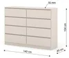 Komoda MAJA S8 140 cm KASCHMIR Kredens Kredens wysoki Podgląd zdjęcia produktu 2