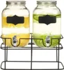 vidaXL Getränkespender 2 Stk. mit Ständer 2 x 4 L Glas Produktbild-Vorschau 2