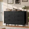 Comodino ProximaX nero con 6 cassetti, effetto rattan, Anteprima dell’immagine prodotto 4