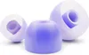 Three purple silicone earbud tips are arranged on a white background. Voir les images du produit