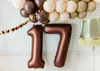 Folienballon Zahl 7 in Braun 86cm Produktbild-Vorschau 2