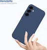 A hand holding a blue phone case against a white background. Produktbild-Vorschau