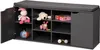 A dark gray shoe cabinet with a gray cushion on top, filled with toys. Náhled obrázku produktu
