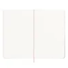 An open notebook with blank pages and a pink bookmark. Produktbild-Vorschau