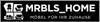 A black rectangular banner with white text and icons representing furniture. Produktbild-Vorschau