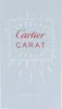 The image shows the front of a perfume box for Cartier Carat Eau de Parfum. Anteprima dell’immagine prodotto