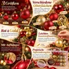 Weihnachtskugeln Rot Gold Kunststoff 100er Set, Produktbild-Vorschau 3