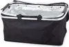 A black insulated shopping or picnic basket with a silver interior and aluminum frame. Náhled obrázku produktu
