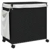 vidaXL Wäschekorb mit Rollen Schwarz 60x35x60,5 cm Rattan Produktbild-Vorschau 6