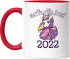 Einhorn Tasse Rot als Geschenk zur Einschulung Schulbeginn Produktbild-Vorschau 1